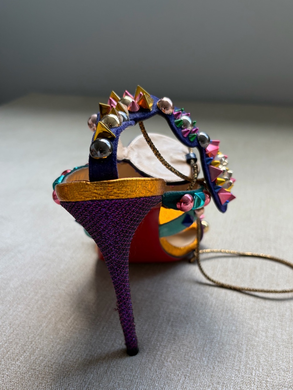 Christian Louboutin Multicolored Jeweled Stiletto Sandals - Picture 4 of 5